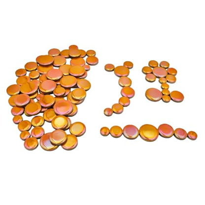 200g Iridescent Round Mosaic Tiles for Crafts Bulk (90 Count)