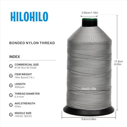 Extra Strong Bonded Nylon Thread #138 Tex135