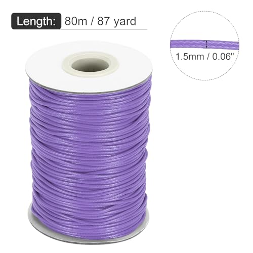 Waxed Cord 1.5mm Waxed Thread 87 Yard Wax String Leather Cord for Bracelet Making