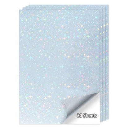 20 Sheets Printable Holographic Sticker Paper