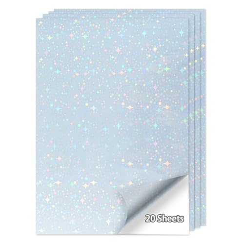 20 Sheets Printable Holographic Sticker Paper