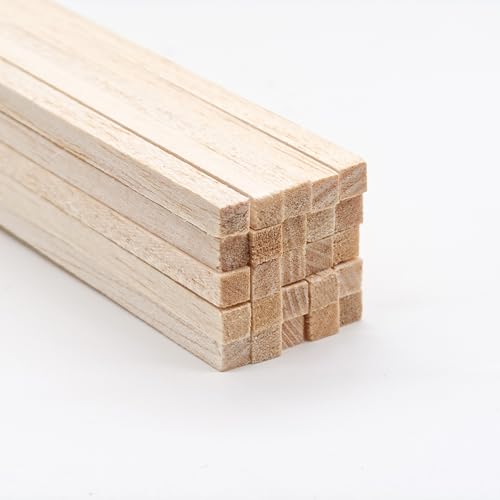 50Pcs 1 4 Inch Balsa Wood Sticks (50 Count)