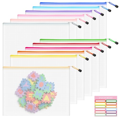 12pcs Mesh Zipper Pouch Bags (9 Count)