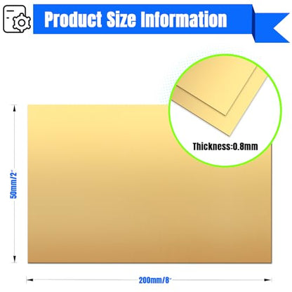 Brass Sheet 4" x 8" 0.8mm Thick