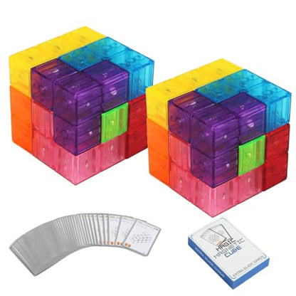 2 Pack Magnetic Cube Block Educational Puzzle Toy for Kids Stress Relief