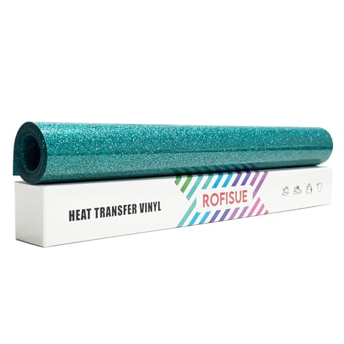 Agate Green Glitter HTV Vinyl 12" x6FT Easy Cut & Weed Iron on Heat Transfer Vinyl for T