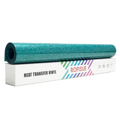Agate Green Glitter HTV Vinyl 12" x6FT Easy Cut & Weed Iron on Heat Transfer Vinyl for T