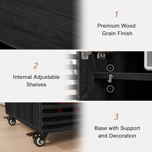 5 Tier AV Media Cabinet with Grille Door