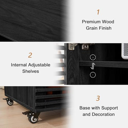 5 Tier AV Media Cabinet with Grille Door