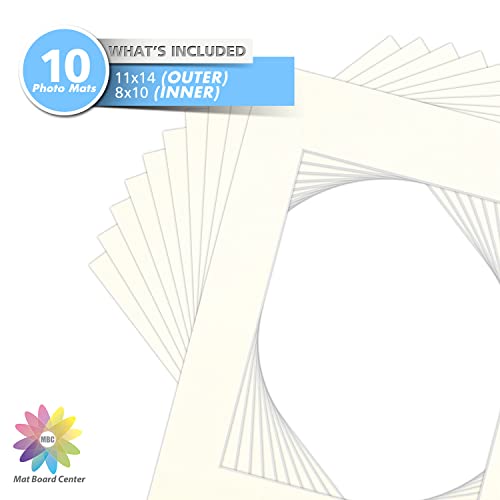 Mat Board Center 10 Pack 11x14 Photo Mats for 8x10 Picture (10 Count)