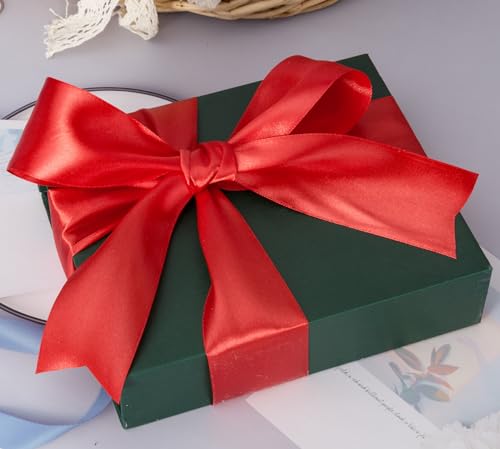 2 Inch Red Solid Satin Ribbon for Gift Wrapping