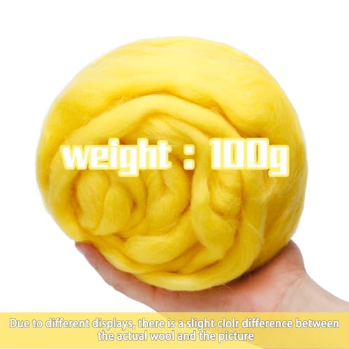 3.53oz Needle Felting Wool Roving Wool for Felting Wool Felting Supplies (3.5 Ounce)
