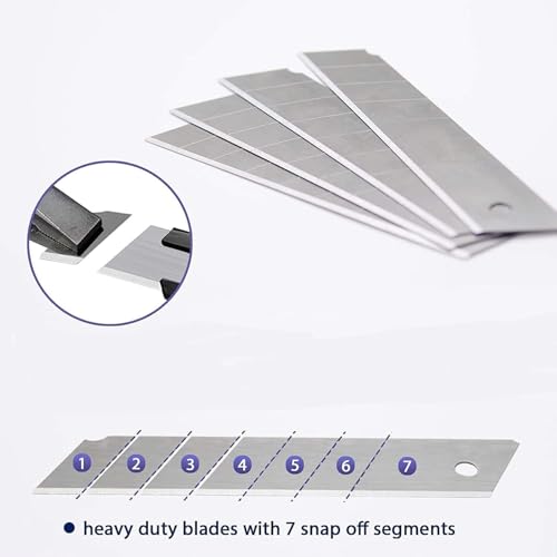 Box Cutter Retractable 25MM Long Utility Knife With 10pcs Blades Refills