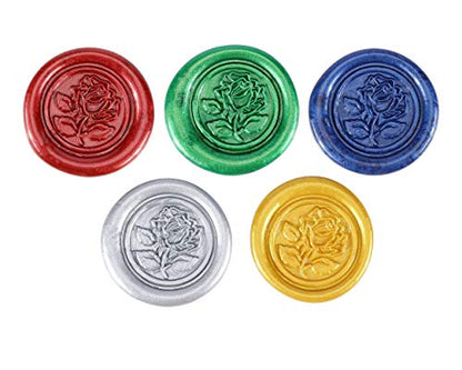 5Pcs Christmas Sealing Wax Sticks with Wicks for Wax Seal Stamp (5 Count)