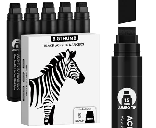 Black Poster Markers Jumbo (5 Count)