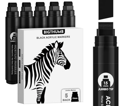 Black Poster Markers Jumbo (5 Count)