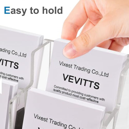Clear Vertical Business Card Holder for Desk