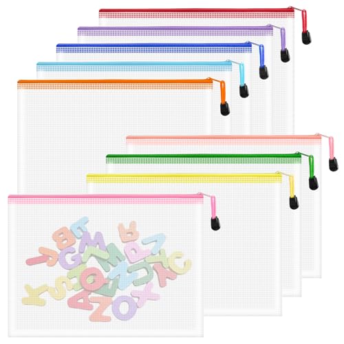 9pcs Mesh Zipper Pouch Bags (9 Count)