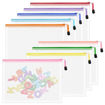 9pcs Mesh Zipper Pouch Bags (9 Count)