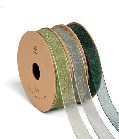 Green Organza Ribbon 3 (3 Count)