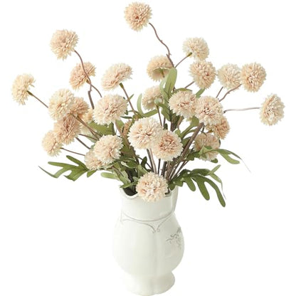 6pcs Beige Faux Silk Mums Artificial Flowers (6 Count)