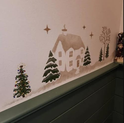 Christmas Window Stencils for Glass 58.5" Window Snow Spray Stencils (6 Count)