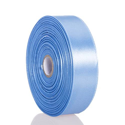 1 Inch Sky Blue Solid Satin Ribbon for Gift Wrapping