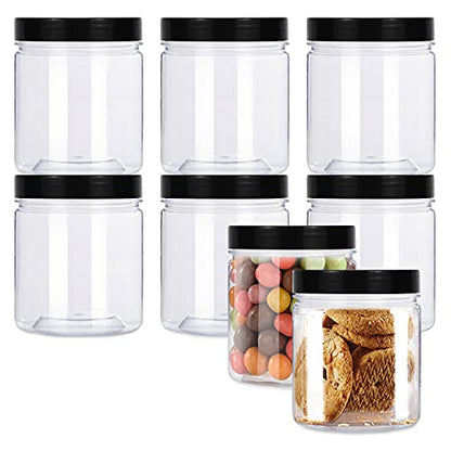 13oz Clear Plastic Storage Jars Containers (8 Count)