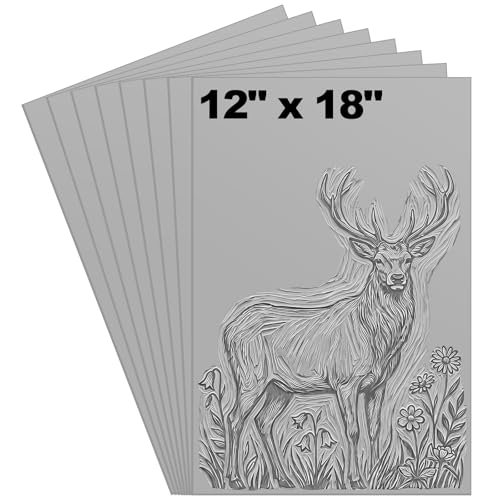 4 Pcs 12 x 18 Inch Linoleum Block Rubber Carving Block Soft Linocut Blocks Large Linoleum Sheet Unmounted Lino Plates for Engraving Art Project Printmaking Artist Studio Supplies