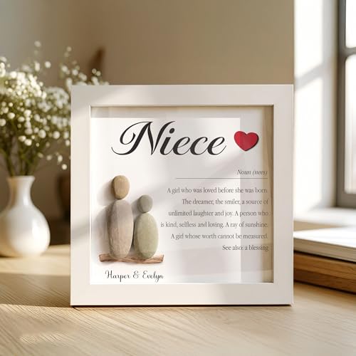 Personalized Niece Pebble Art Frame