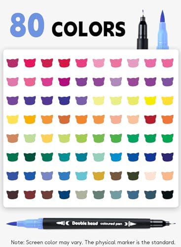 80 Colors Dual Tip Brush Pens