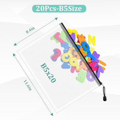 20pcs Mesh Zipper Pouch Bags (9 Count)