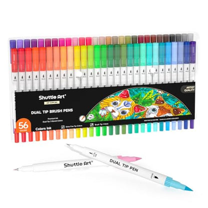 Dual Brush Marker Pens (56 Count)