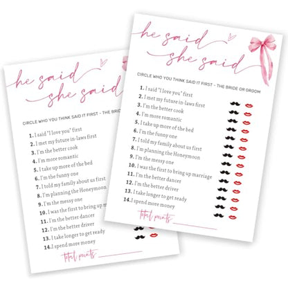 Wedding Shower Games Cards (26 Count)