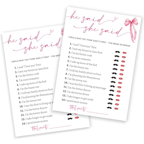 Wedding Shower Games Cards (26 Count)