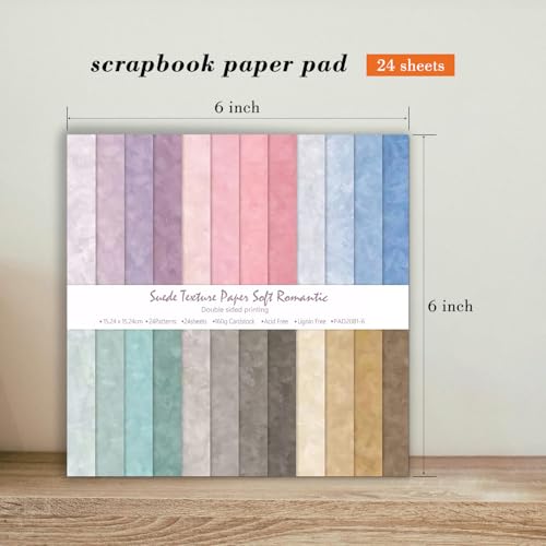 6 Inch Macaron Color Scrapbooking Paper Pad (24 Count)