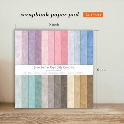 6 Inch Macaron Color Scrapbooking Paper Pad (24 Count)