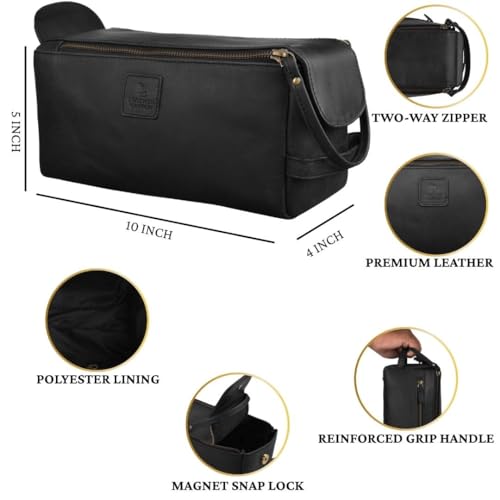 Full Grain Leather Toiletry Kit for Men & Women