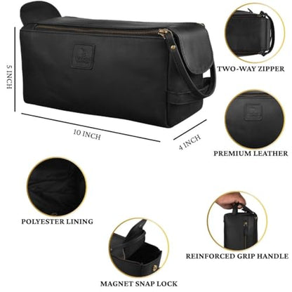 Full Grain Leather Toiletry Kit for Men & Women