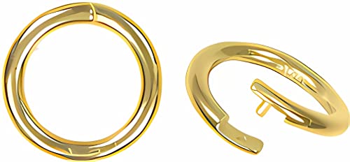 2 14K GP Sterling Silver10mm Locking Round Crimp Interior Diameter 6.5mm Exterior Diameter Jump Ring Set 1 (2 Count)