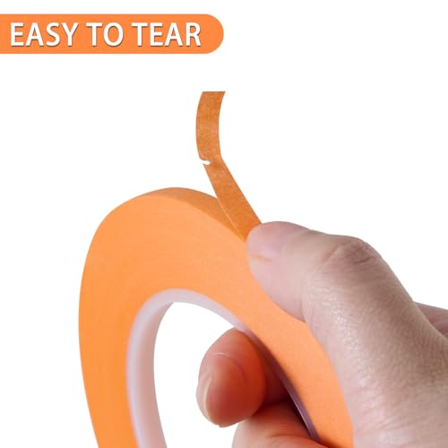 2 Pack 1 4" inch x 60yd Orange Painters Tape Easy Removal Thin Narrow Finishing Masking Tape Painting Tape Wall Tape (2 Count)