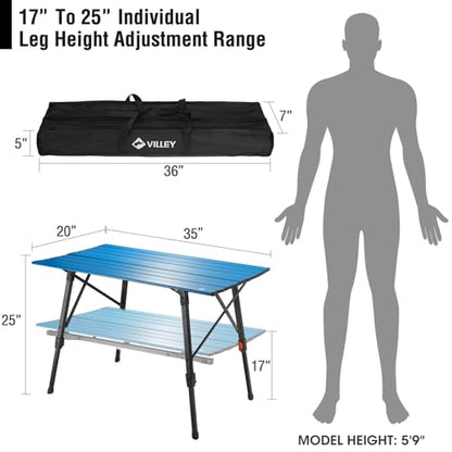 Portable Camping Table with Adjustable Legs