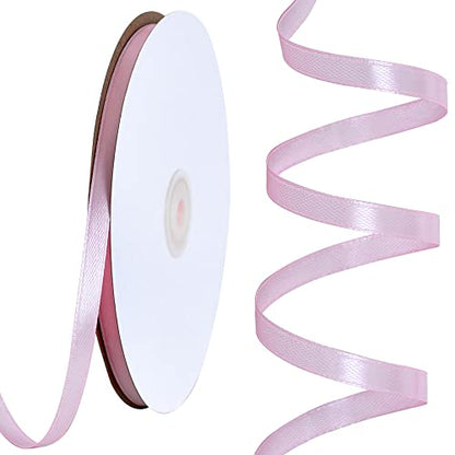 100 Yards 1 4 Inch Pink Satin Ribbon Thin Gift Wrapping Ribbon