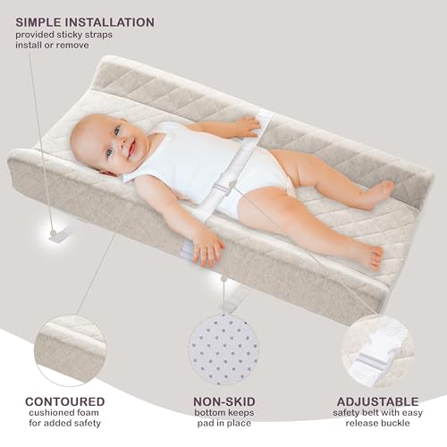 Organic Cotton Covered Contoured Baby Changing Pad