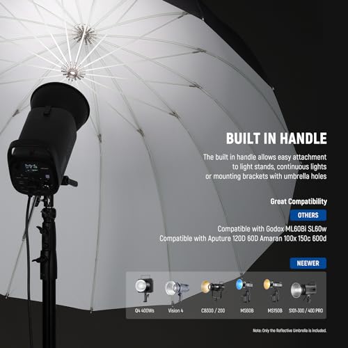 71" 180cm Parabolic Reflective Umbrella Photography w White Inner