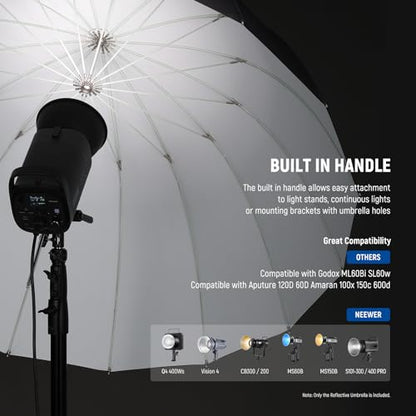 130cm Parabolic Reflective Umbrella Photography with White Interior
