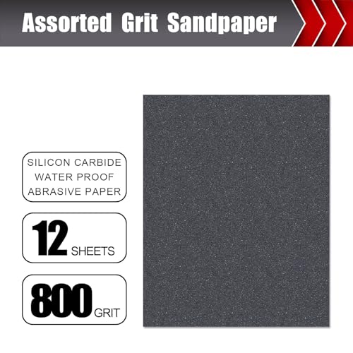 800 Grit Wet Dry Sandpaper (12 Count)