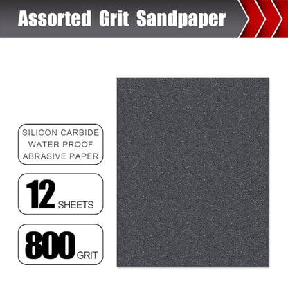 800 Grit Wet Dry Sandpaper (12 Count)