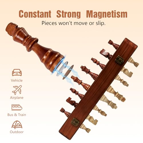 2 in 1 Magnetic Wooden Chess & Checkers Set