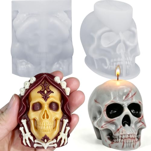 Skull Candle Mold Silicone (2 Count)
